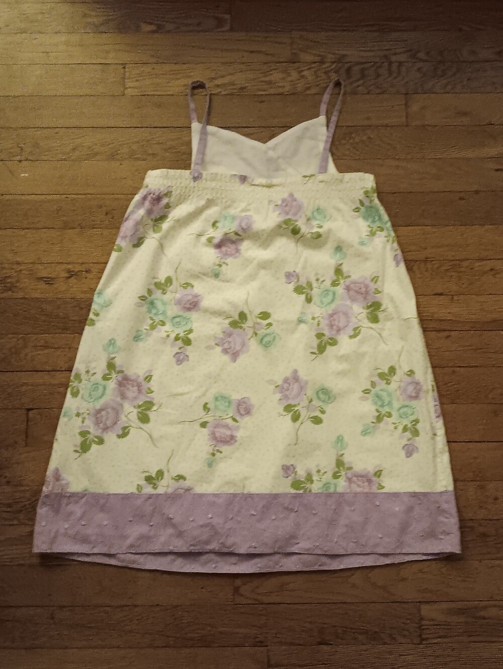 Girl's Lilac Floral Sleeveless Dress - Picture 4 of 4